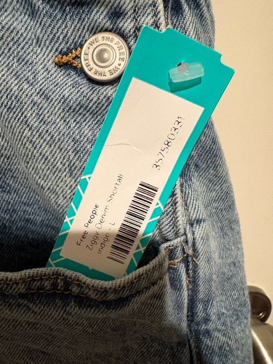 Free People We the Free Ziggy Denim Shortalls Large Color: Indigo NWT - Picture 3 of 4